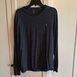 Polo by Ralph Lauren Men's Dark Heathered Blue Long Sleeve Tee